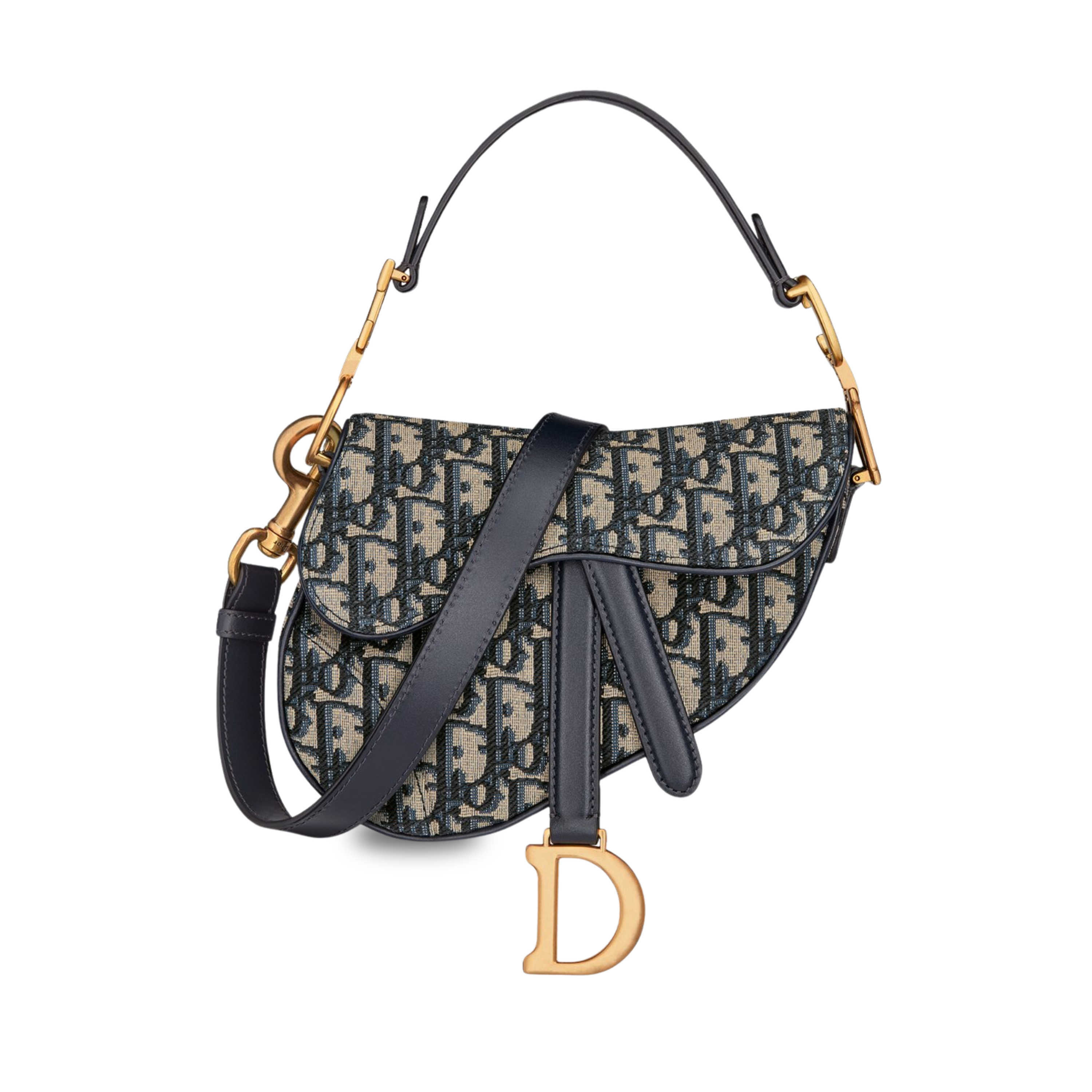 (PRE-ORDER) Dior Blue Oblique Saddle Bag With Strap